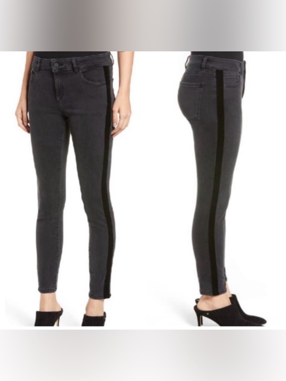 DL1961 Black Skinny Jeans with Subtle Stitching